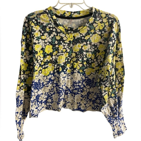 Free People movement inspire print cropped floral crewneck top‎ Small - Picture 1 of 11